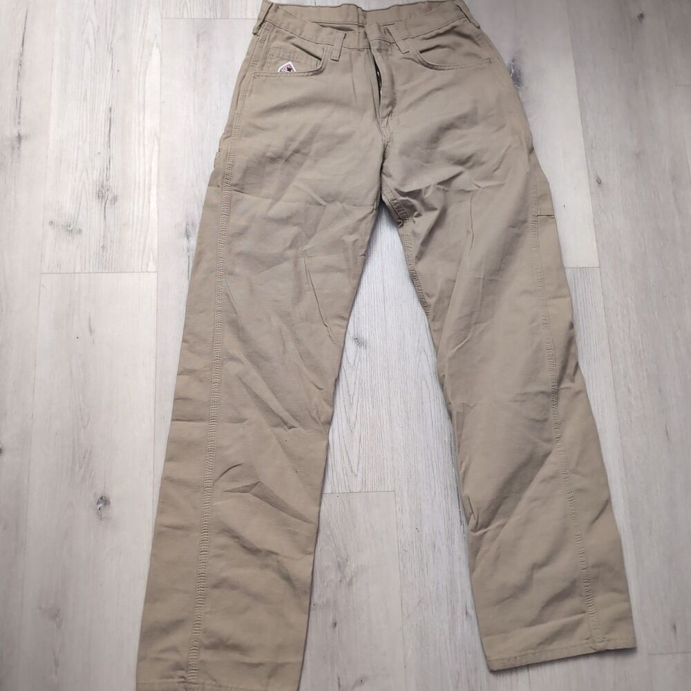 Bulwark FR Pants Mens 31 Beige Flame Resistant Workwear Cat 2